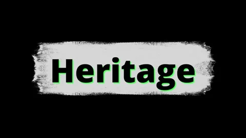 Animated text overlay displaying the word Heritage with a brush stroke effect Stock Footage 345635260
