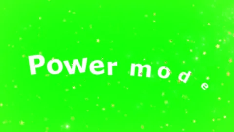 Animated text power mode overlay with floating golden stars on green background 스톡 동영상 338387621