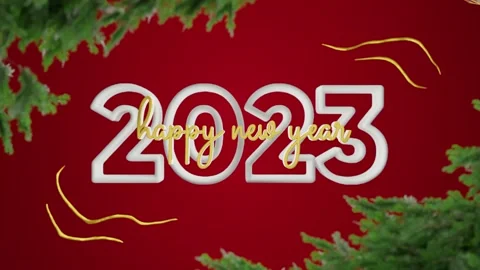 Animated text that says Happy New Year 2023. 4k resolution. 库存影片 222636699