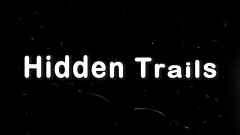 Animated text sequence featuring the phrase hidden trails on a distressed Stock Footage 338386162
