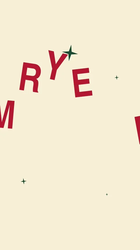 Animated text that spells out Merry Christmas with a playful arrangement of Stock Footage 346893517