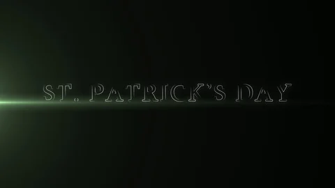Animated text St. Patrick's Day on a black background. 4k video of the appearing Video stock 120755433