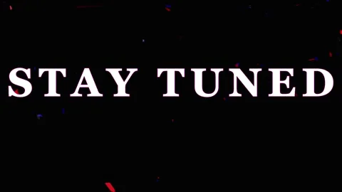 Animated text STAY TUNED repeats with magenta highlights during a dark back.. Video stock 343479550