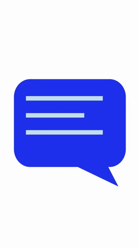 Animated text strokes inside simple speech bubble outline illustrating soci.. Stock Footage 314589758