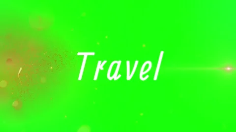 Animated text travel with glittering particles and lens flares on green screen Vídeos de archivo 344712677