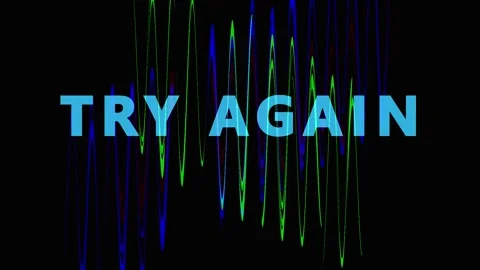 Animated text Try Again with digital effects in dark background for concept.. Stock Footage 343479594