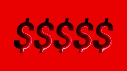 Animated text that uses a dollar sign Stock Footage 321043314