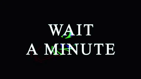 Animated text WAIT A MINUTE in various styles on black background with subt.. Video stock 344032417