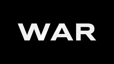 Animated text - War. Pop-up text on black background with glitch effect. No war Stock Footage 274730720