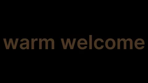 Animated text warm welcome on black background Stock-Footage 337465481