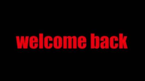 Animated text welcome back on black background Stock Footage 337465482