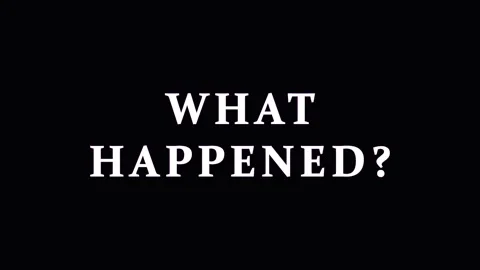 Animated text WHAT HAPPENED question mark with rotating abstract shapes in .. Stock Footage 344032441