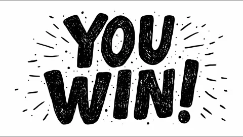 Animated text "you win" sequence with energetic burst elements Stock Footage 319155265