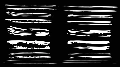 Animated texture brush strokes on a black background. Stock Footage 114239819