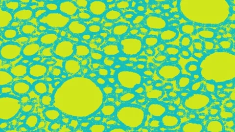 Animated texture video of hand-drawn turquoise circles on lime green. Stock Footage 315075698