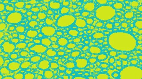 Animated texture video of hand-drawn turquoise circles on lime green. イラスト素材