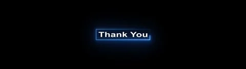 Animated thank you text inside glowing blue rectangular neon frame for soci.. Video stock 340455981
