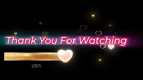 Animated thank you for watching screen with loading bar and floating hearts on 库存影片 338991814