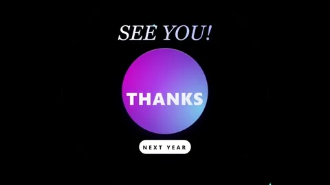 Animated thanks and you next year greeting card motion for event closing th.. Stock Footage 344851947