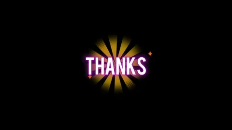 Animated thanks text graphic featuring glowing sunburst background elements Stock Footage 345500014