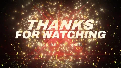 Animated thanks for watching end screen with heart Video stock 337445675