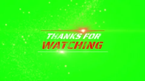 Animated thanks for watching end screen with green background Stock Footage 337523613