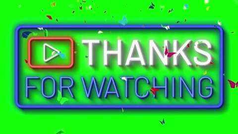 Animated thanks for watching end screen with colorful confetti 動画素材 337534045
