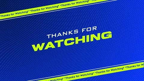 Animated Thanks For Watching Outro Screen with Blue Background Видео 338025474
