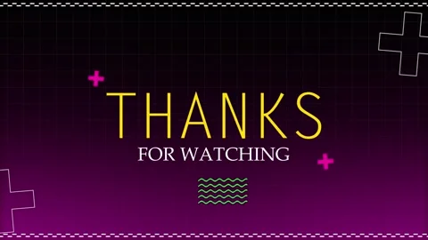 Animated Thanks For Watching Outro Screen With Retro Graphics Vidéo 338341719