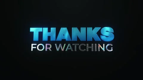 Animated Thanks For Watching Text Overlay on Dark Background Stock Footage 341611318