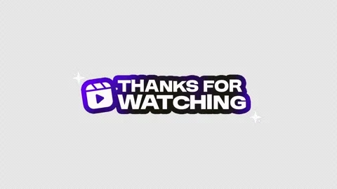 Animated Thanks for Watching Text with Play Button Icon Sticker Vidéo 334469025