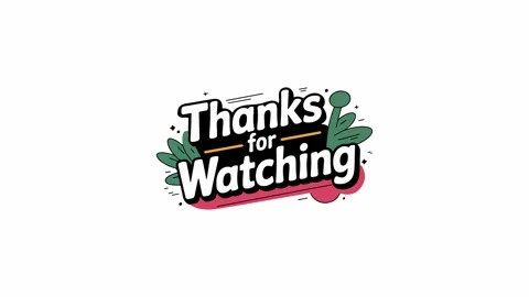 Animated Thanks for Watching Text Screen with Green Leaves and Shapes Video stock 335017445
