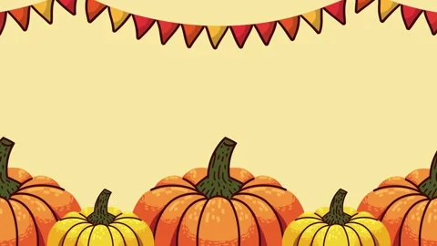 Animated thanksgiving background featuring decorative autumn pumpkins and f.. Stock Footage 338420280