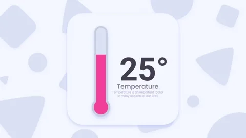 Animated Thermometer Infographic Showing 25 Degrees Temperature Stock Footage 346706971