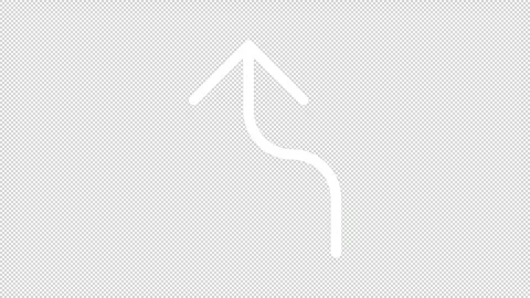 Animated thin line left reverse turn arrow icon Video stock 247964590
