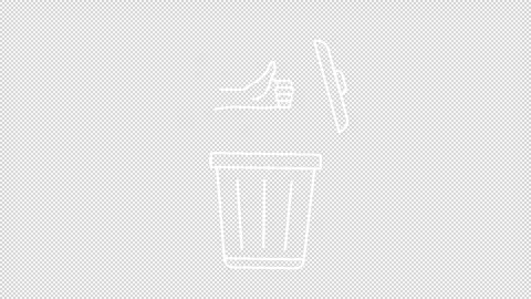 Animated thin line throwing trash in garbage can white icon Stock Footage 268824146
