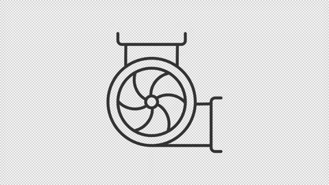 Animated thin linear industrial ventilation black icon Stock Footage 267229461