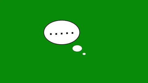 Animated thinking bubbles with ellipsis on green screen background Stock Footage 339783664