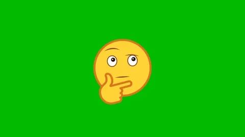 Animated thinking face emoji on green screen. 4K Видео 344798751