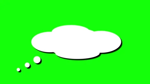 Animated thought bubble appearing and disappearing on a vibrant green scree.. Stock Footage 344352597
