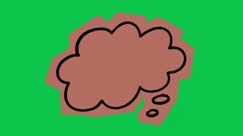 Animated Thought Bubble Cloud Frame Pink Paper Cutout Green Screen Stock Footage 343078771