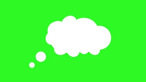 Animated thought bubble on a green screen. A white thinking cloud Stock-Footage 317939507
