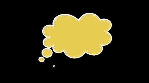 Animated thought bubble in yellow color with dotted outline over a black ba.. Vídeos de archivo 343551499