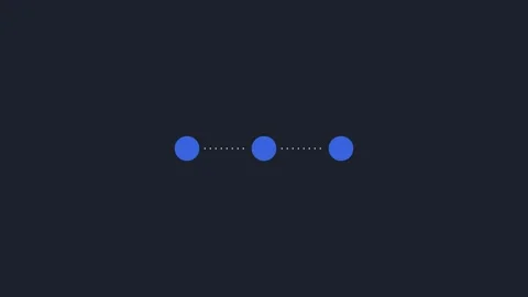 Animated three blue dots appearing sequentially on dark blue background wit.. Stock Footage 340941605