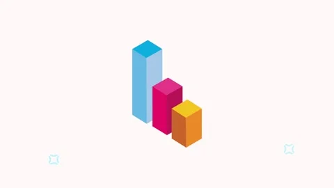 Animated three dimensional bar chart representing business growth and data .. Stock Footage 339049521