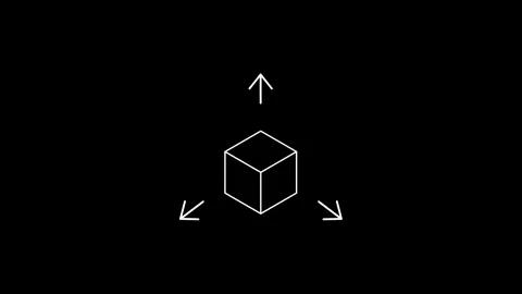 Animated Three Dimensional Icon icons in thin line style Stock Footage 314337631