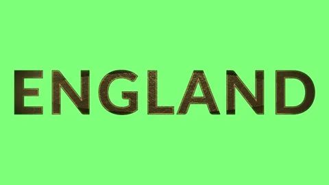 Animated three dimensional metallic text displaying the word england against a Stock Footage 346122244