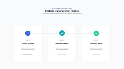 Animated three step process infographic with check mark icons, motion graph.. Stock Footage 345626746