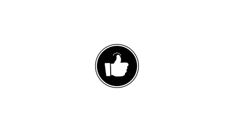 Animated thumbs up like button on a clean white background Stock Footage 318363721