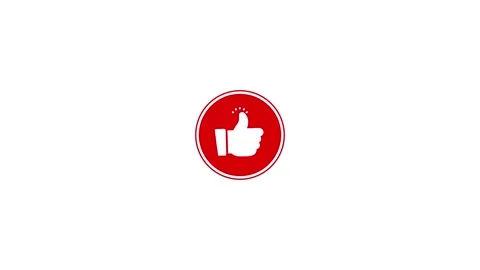 Animated thumbs up like button icon transitioning on white background Stock Footage 318363716